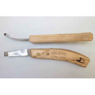Hufmesser Hastings GOLD - DOT gerade Klinge, links mit Holzheft