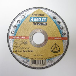 Trennscheibe A 960 TZ gerade, 115 x 22,23 x 1; 25 Stk/Pkg